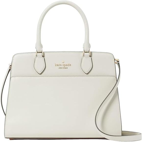 NWT Kate Spade New York Women's Madison Saffiano Leather Satchel Bag, Meringue - Picture 1 of 5
